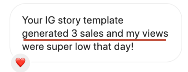 DM testimonial: 3 sales from an IG story