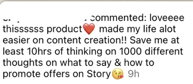 IG comment: saves 10 hours of content brainstorming