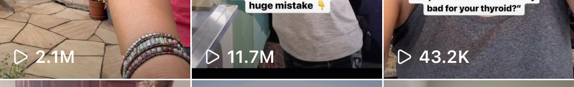 TikTok stats: 2.1M, 11.7M and 43.2K views