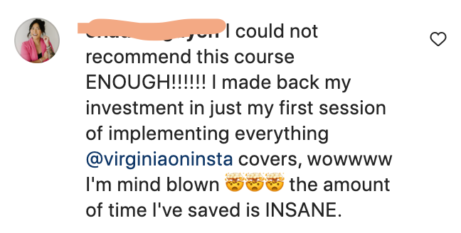 IG comment: investment paid back in the first session